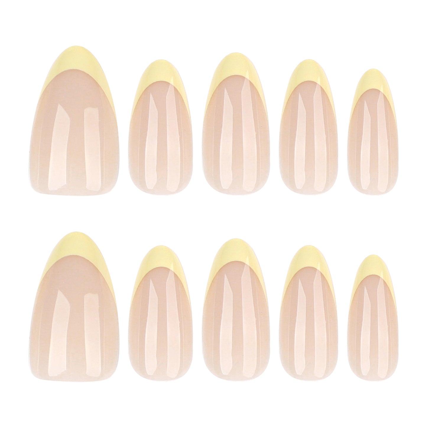 Nude base with yellow French tips
