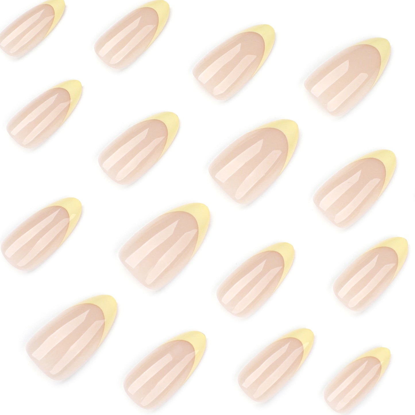 Nude base with yellow French tips