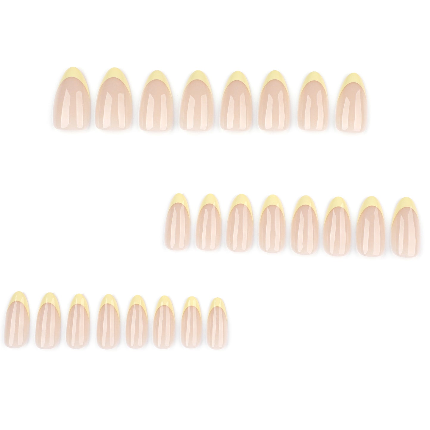 Nude base with yellow French tips