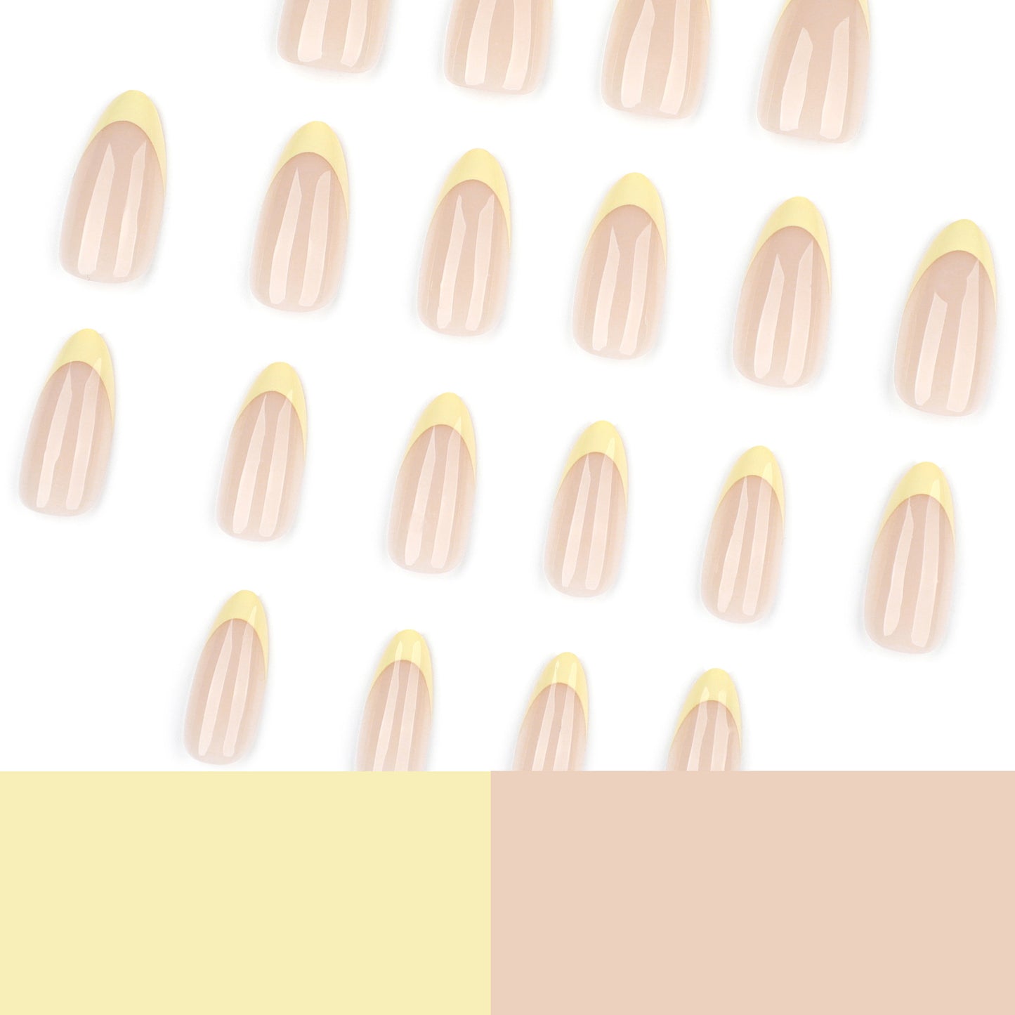 Nude base with yellow French tips