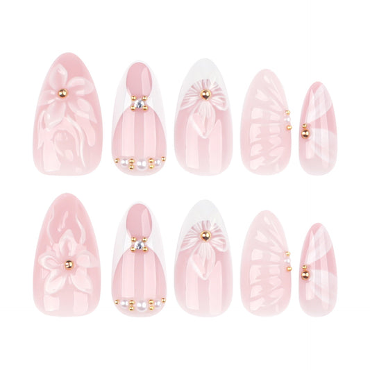 Luxury 3D flowers with jewelry decorations